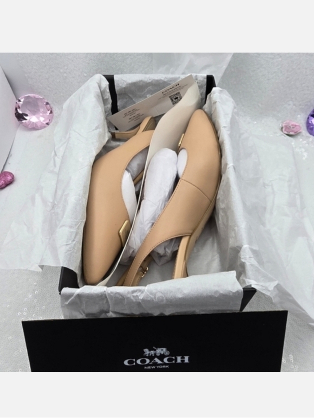 Coach Jillian Slingback Classic Closed toe Low Heel Neutral color Women's 9.5 - Picture 10 of 12